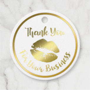 Faux Gold Foil Thank You Handmade Home Business Favour Tags
