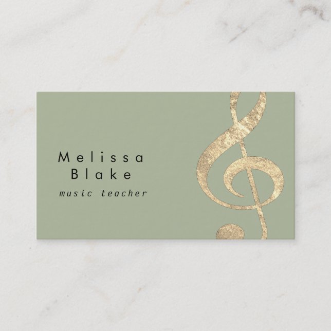 faux gold foil treble business card (Front)