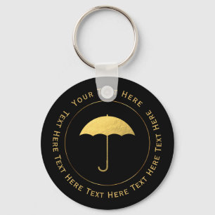 Faux Gold Foil Umbrella Key Ring