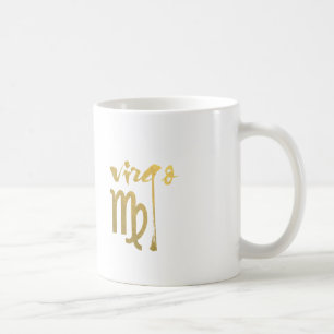 Faux Gold Foil Virgo Zodiac Symbol Coffee Mug