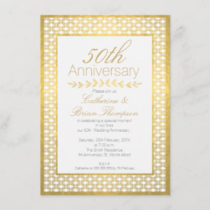 Faux Gold Foil Wedding 50th Anniversary Invitation