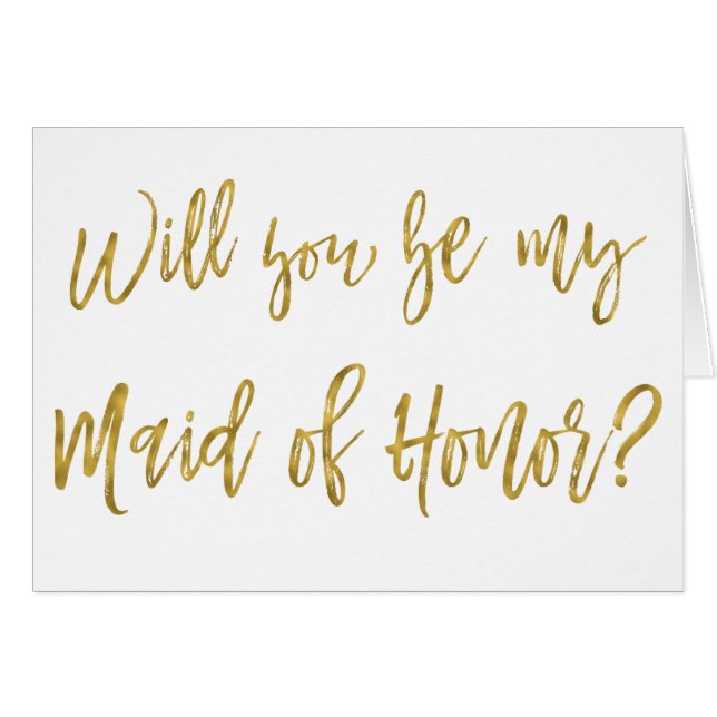 Faux Gold Foil Wedding Bridesmaid (Front Horizontal)