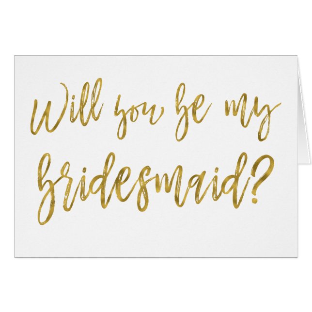 Faux Gold Foil Wedding Bridesmaid (Front Horizontal)