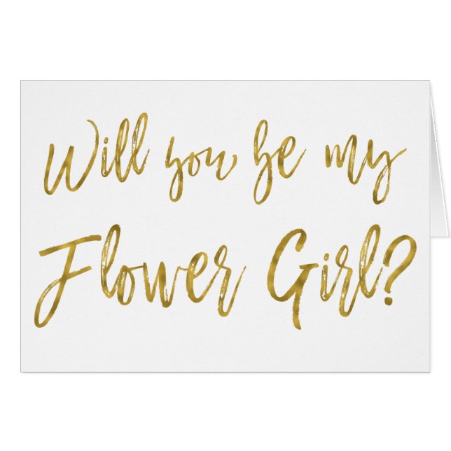 Faux Gold Foil Wedding Flower Girl (Front Horizontal)