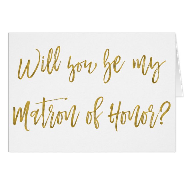 Faux Gold Foil Wedding Matron of Honour (Front Horizontal)