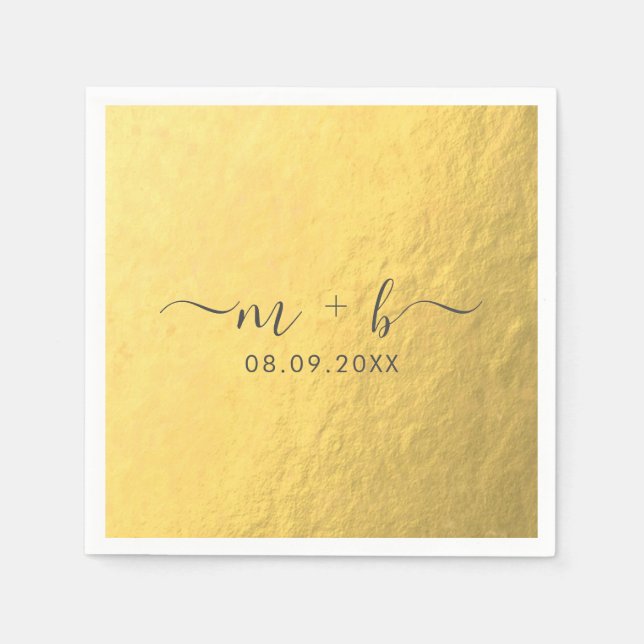 Faux Gold Foil Wedding Napkins (Front)
