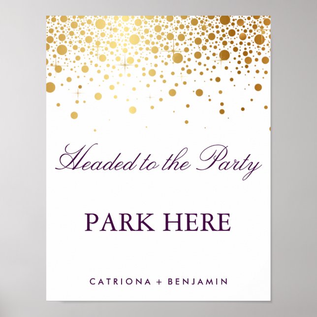 Faux Gold Foil Wedding Poster | Custom Listing (Front)