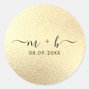 Faux Gold Foil Wedding Sticker