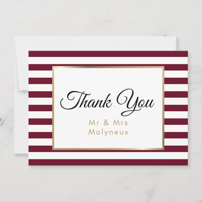Faux Gold Foil Wedding Thank You (Front)