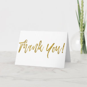 Faux Gold Foil Wedding Thank You Card