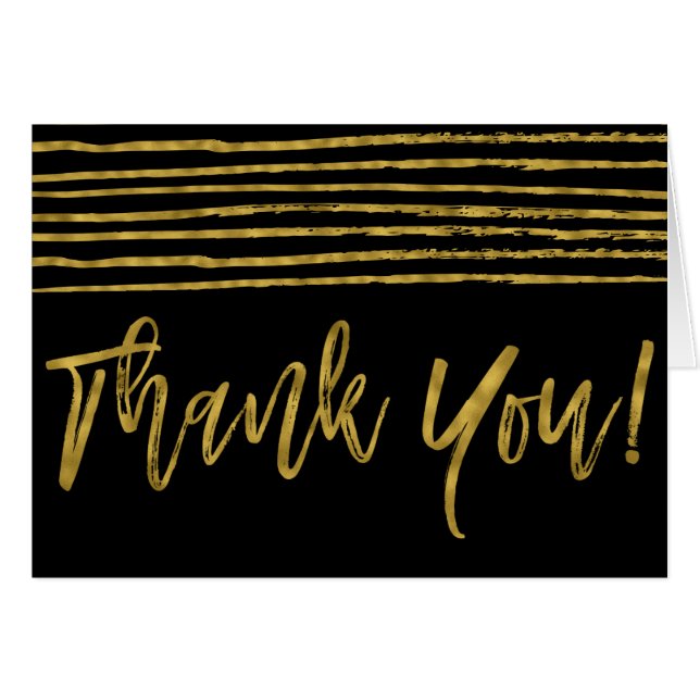 Faux Gold Foil Wedding Thank You Card (Front Horizontal)