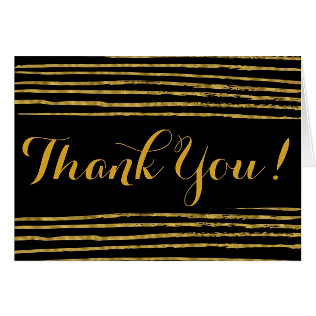 Faux Gold Foil Wedding Thank You Card (Front Horizontal)