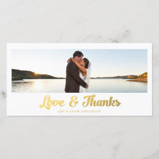 Faux Gold Foil | Wedding Thank You Photo Card