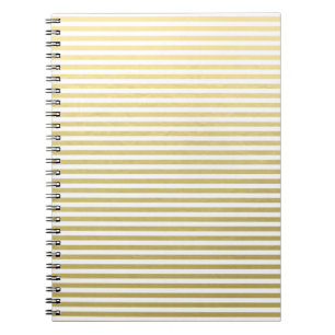 Faux Gold Foil White Stripes Pattern Notebook
