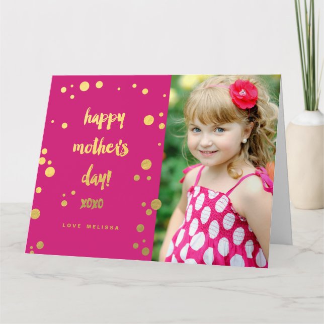 Faux Gold Foil XOXO | Mother's Day Card (Front)