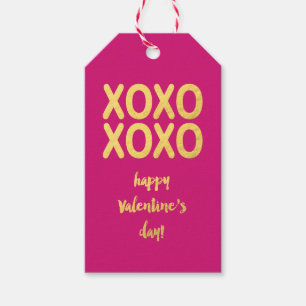 Faux Gold Foil XOXO   Valentine's Day Gift Tag