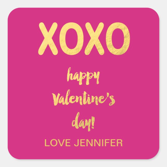 Faux Gold Foil XOXO | Valentine's Day Sticker (Front)