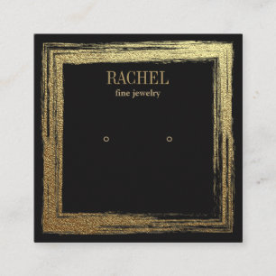 Faux Gold Frame Luxury Jewellery Earring display Square Business Card