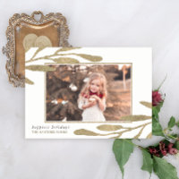 Faux Gold Frame with Botanical Leaves Photo