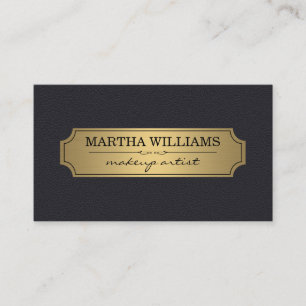 Faux Gold Frame with Leather Background Business Card