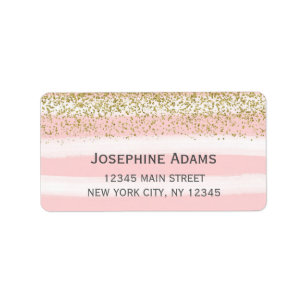 Faux Gold Glitter Address Labels