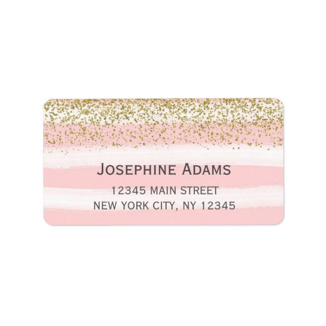 Faux Gold Glitter Address Labels (Front)