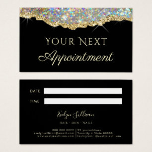 Faux gold glitter Appointment Card