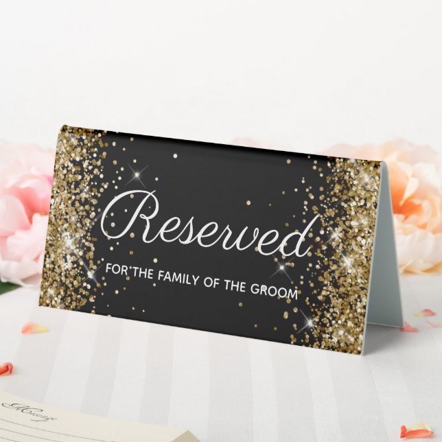 Faux Gold Glitter Black Reserved (In SItu (Wedding))