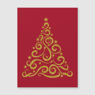 Faux Gold Glitter Christmas Swirl Tree