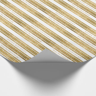 Faux Gold Glitter Custom Birthday Paper Wrap