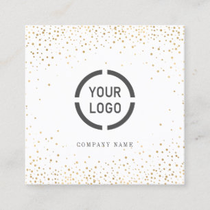 Faux gold glitter custom company logo professional square business card