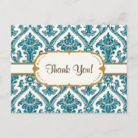 Faux Gold Glitter Damask Floral Pattern Stationery