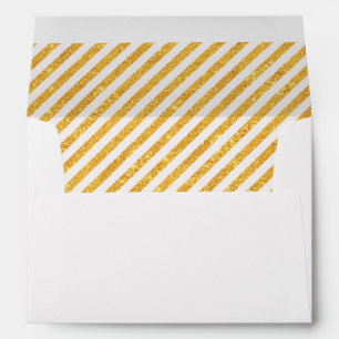 Faux Gold Glitter Diagonal Stripes - Envelope