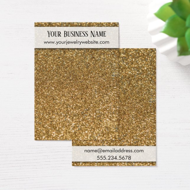 Faux Gold Glitter Earring Holder Display Cards (Desk)