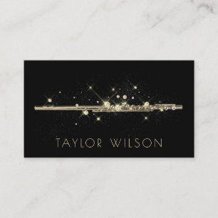 faux gold glitter flute  business card