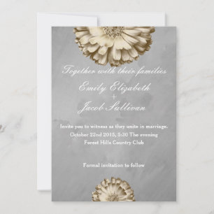 Faux Gold Glitter Foil Daisy Inspired Wedding Save Save The Date