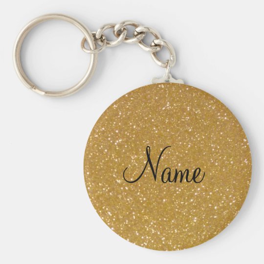 Faux gold glitter keychain with shiny glimmers