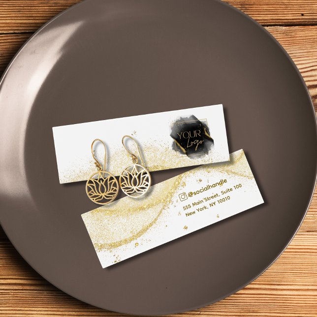 Faux Gold Glitter logo Earring Display Card (Creator Uploaded)