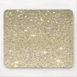 Faux Gold Glitter Mousepad, Glitter Look Mouse Mat