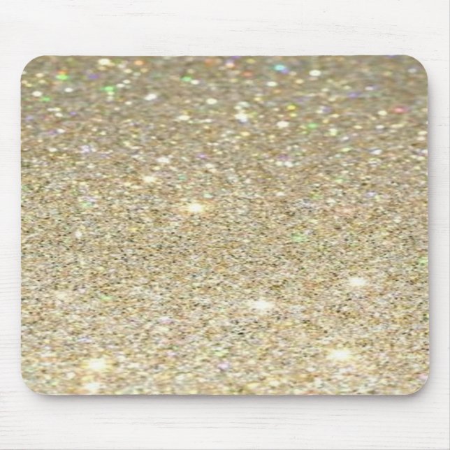 Faux Gold Glitter Mousepad, Glitter Look Mouse Mat (Front)