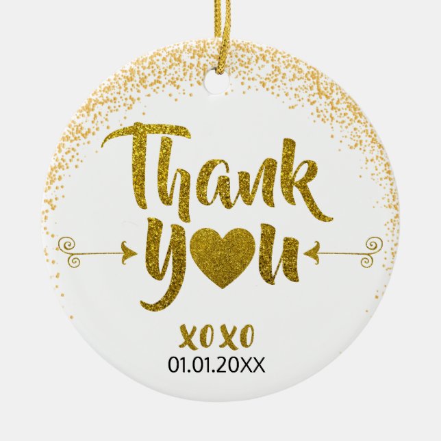 Faux Gold Glitter Ornament (Front)