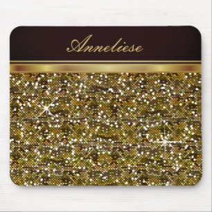 Faux Gold Glitter - Personalised Mouse Mat