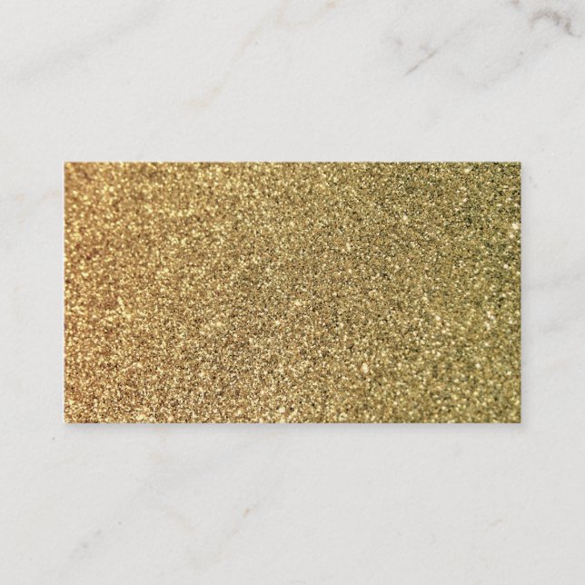 Faux Gold Glitter Photo Business Card (Front)