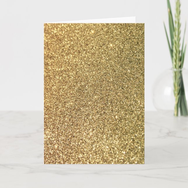 Faux Gold Glitter Photo Card (Front)