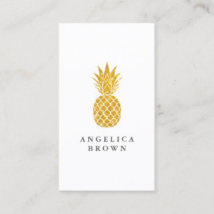 Faux Gold Glitter Pineapple Business Card
