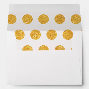 Faux Gold Glitter Polka Dots - Envelope