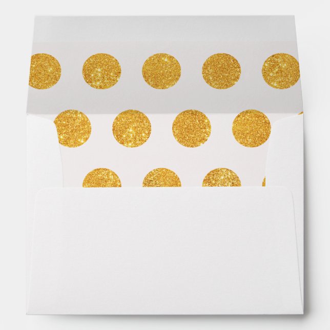 Faux Gold Glitter Polka Dots - Envelope (Back (Bottom))