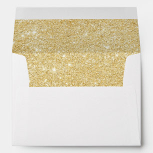 Faux Gold Glitter Return Address Envelope