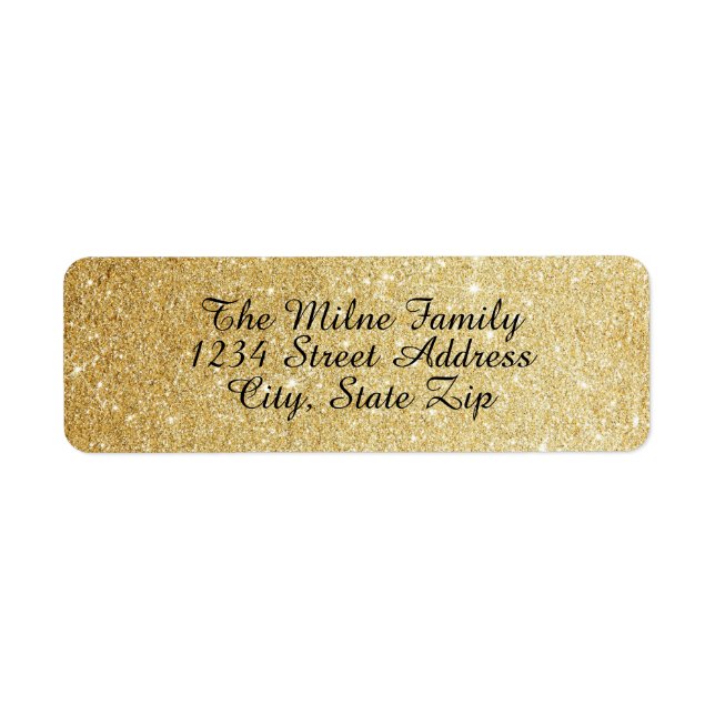 Faux Gold Glitter - Return Address Labels (Front)