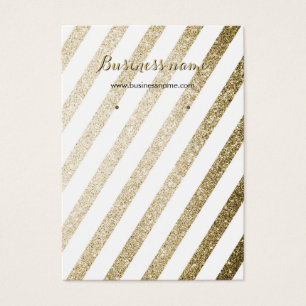 Faux Gold Glitter Striped Background Earring Cards
